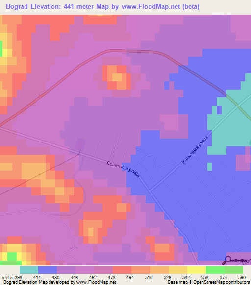 Bograd,Russia Elevation Map