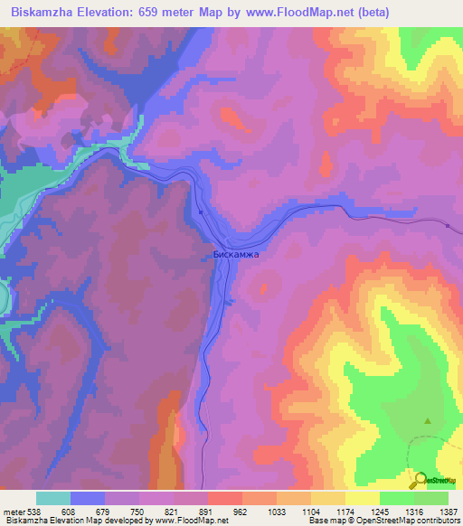 Biskamzha,Russia Elevation Map