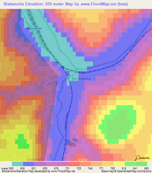 Biskamzha,Russia Elevation Map