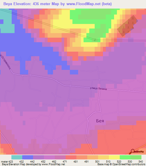 Beya,Russia Elevation Map