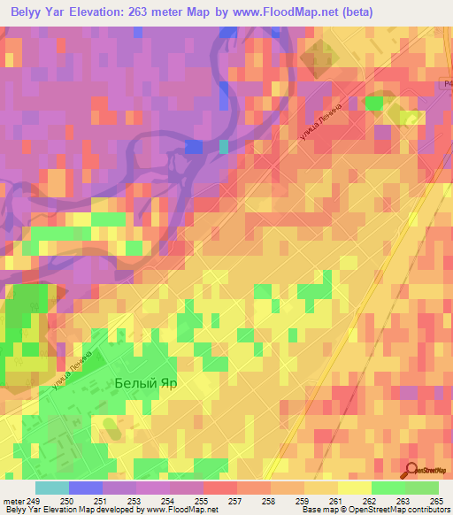 Belyy Yar,Russia Elevation Map