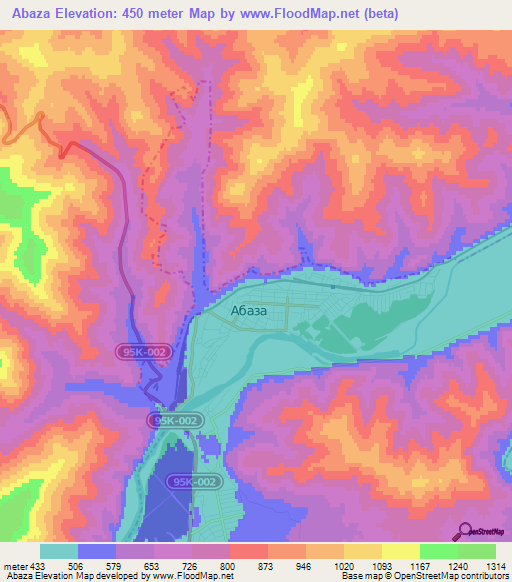 Abaza,Russia Elevation Map