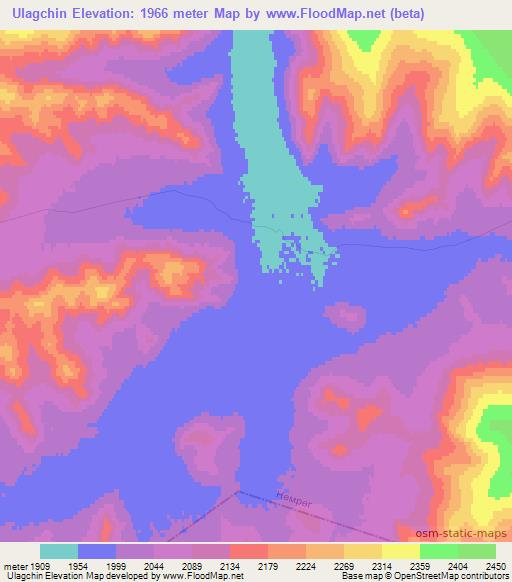 Ulagchin,Mongolia Elevation Map