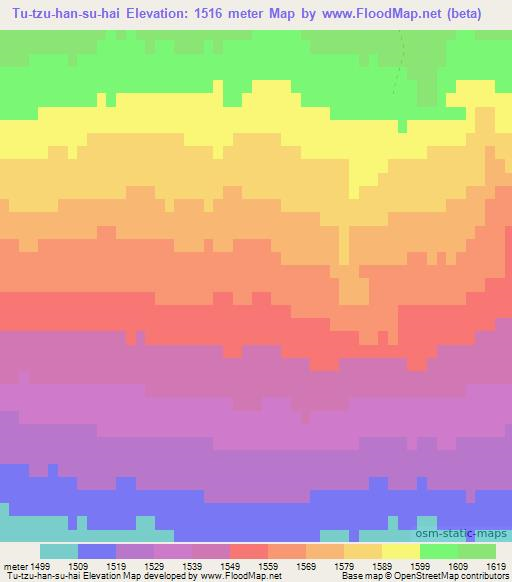 Tu-tzu-han-su-hai,Mongolia Elevation Map