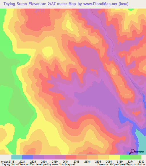 Taylag Suma,Mongolia Elevation Map