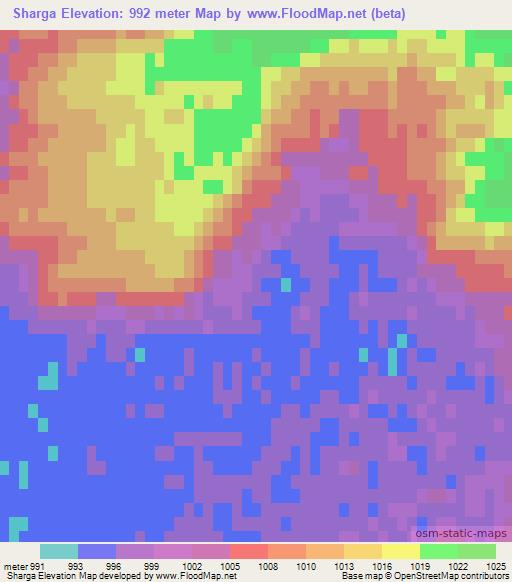 Sharga,Mongolia Elevation Map