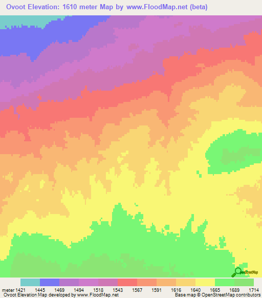 Ovoot,Mongolia Elevation Map