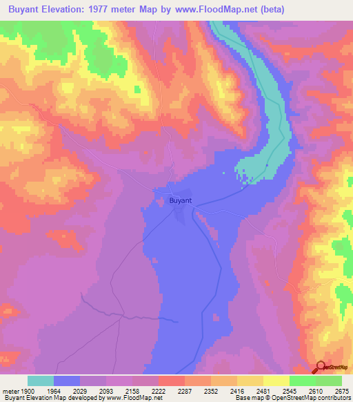 Buyant,Mongolia Elevation Map