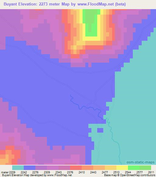 Buyant,Mongolia Elevation Map