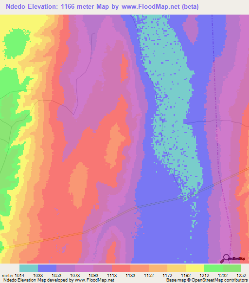 Ndedo,Tanzania Elevation Map