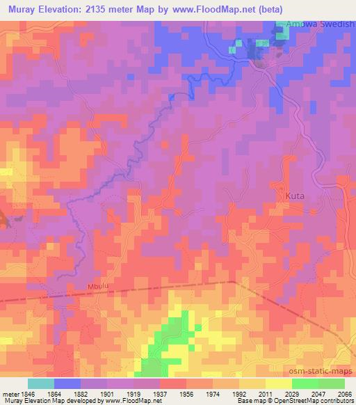 Muray,Tanzania Elevation Map