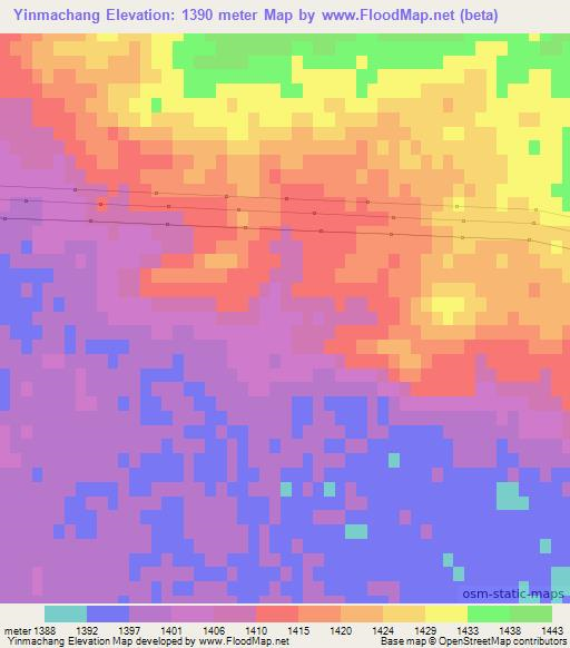 Yinmachang,China Elevation Map