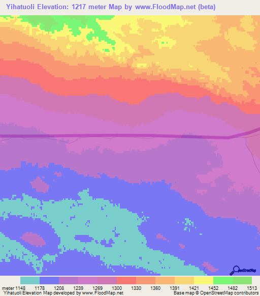 Yihatuoli,China Elevation Map