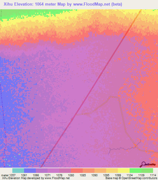 Xihu,China Elevation Map