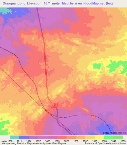 Xiaoquandong,China Elevation Map