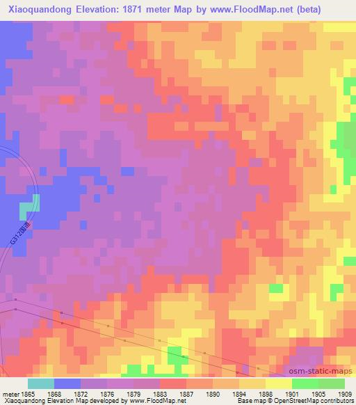 Xiaoquandong,China Elevation Map