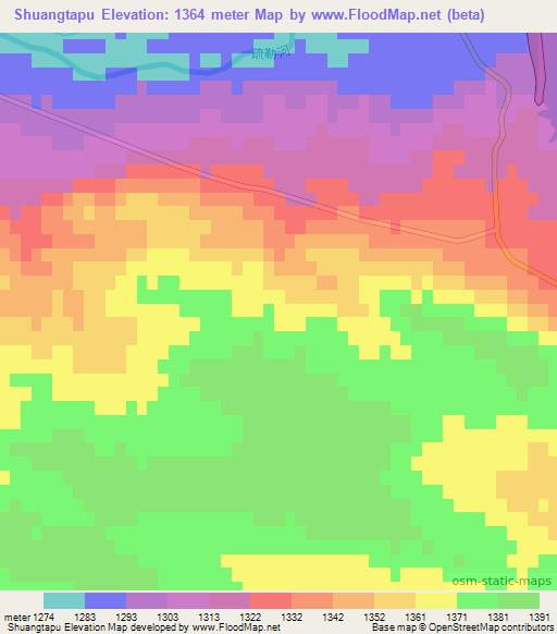 Shuangtapu,China Elevation Map