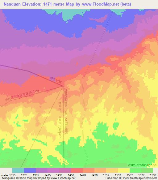 Nanquan,China Elevation Map