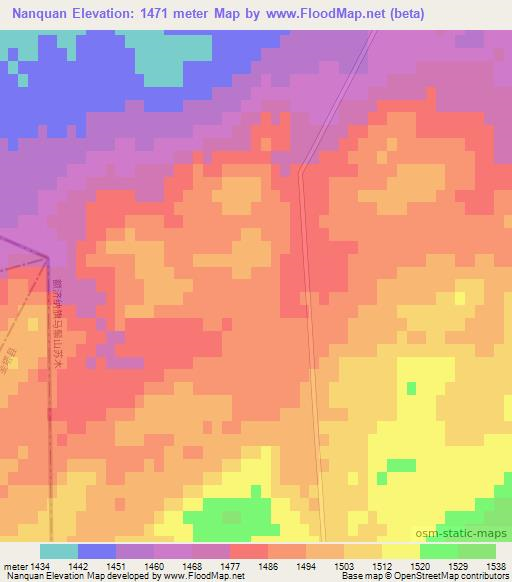 Nanquan,China Elevation Map