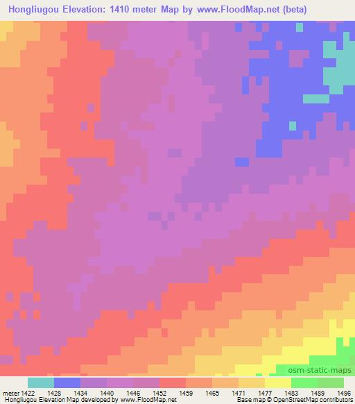 Hongliugou,China Elevation Map