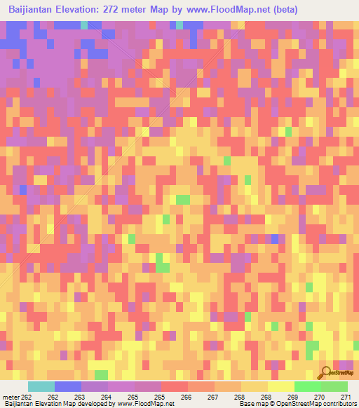 Baijiantan,China Elevation Map