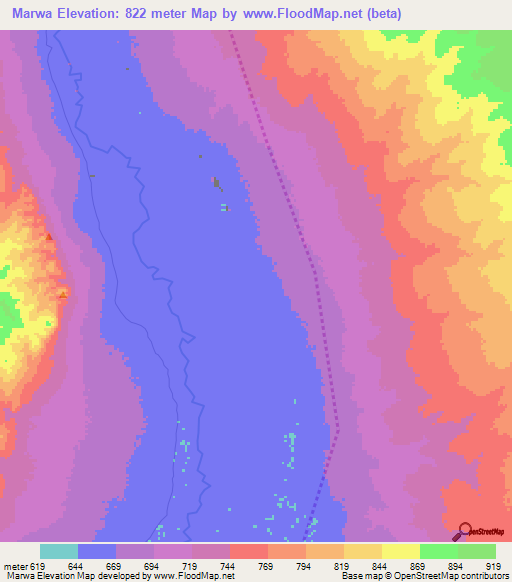 Marwa,Tanzania Elevation Map