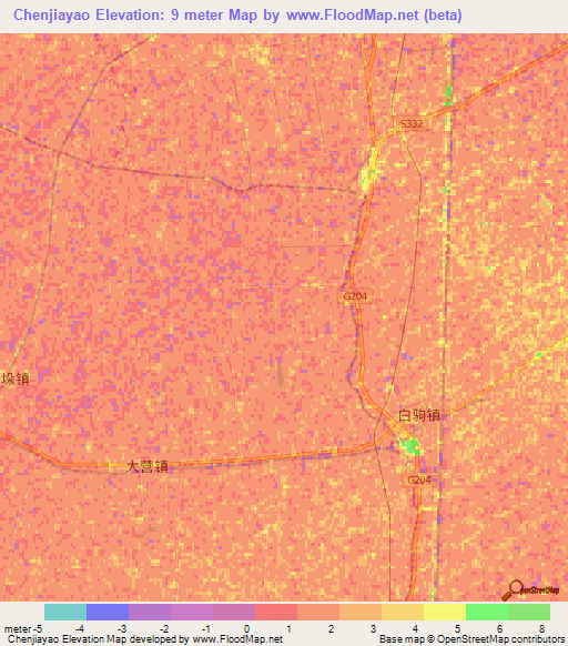 Chenjiayao,China Elevation Map