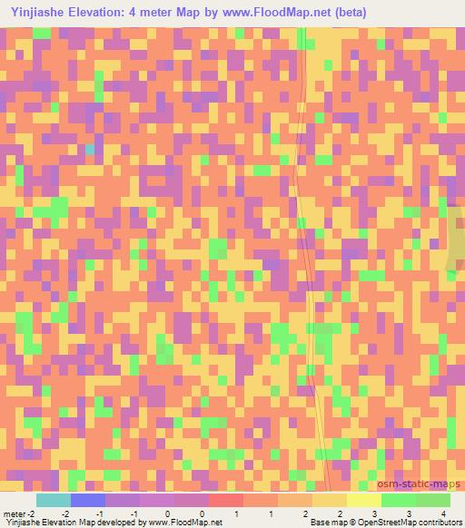 Yinjiashe,China Elevation Map