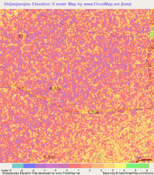 Shijiaqianqiao,China Elevation Map