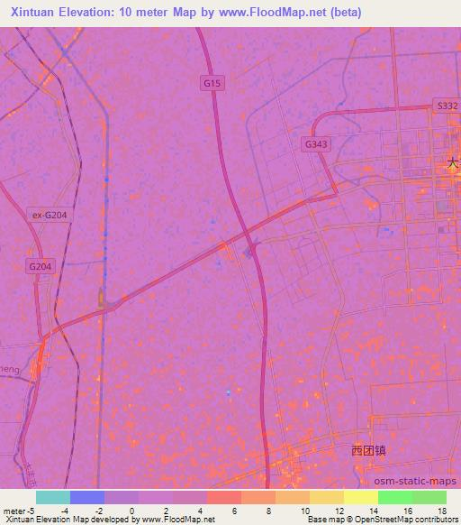 Xintuan,China Elevation Map