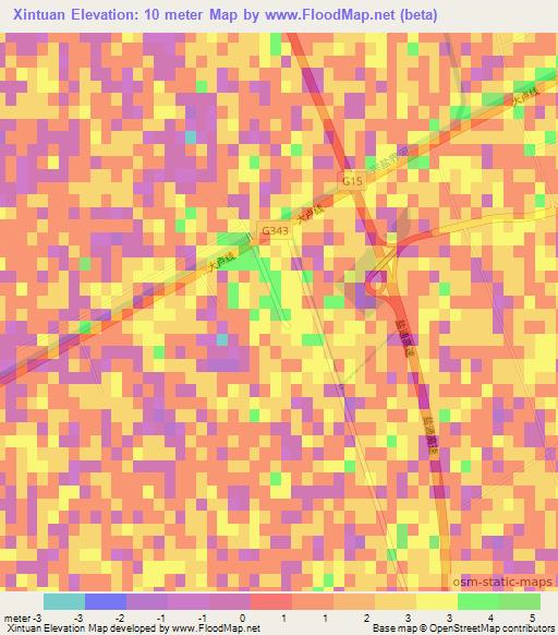 Xintuan,China Elevation Map