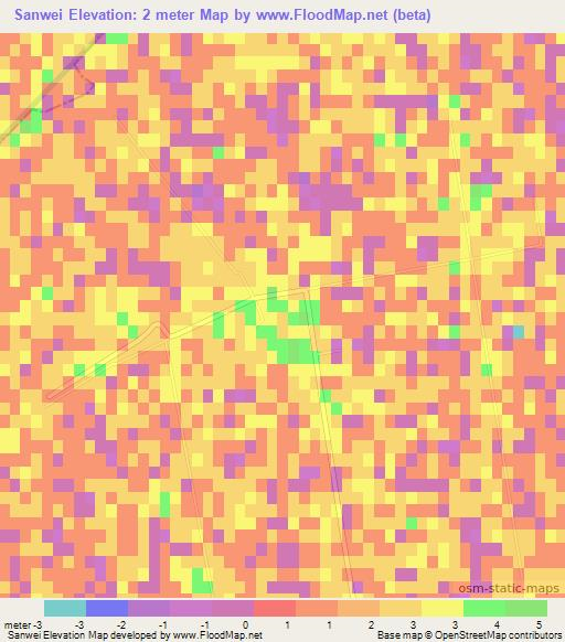 Sanwei,China Elevation Map
