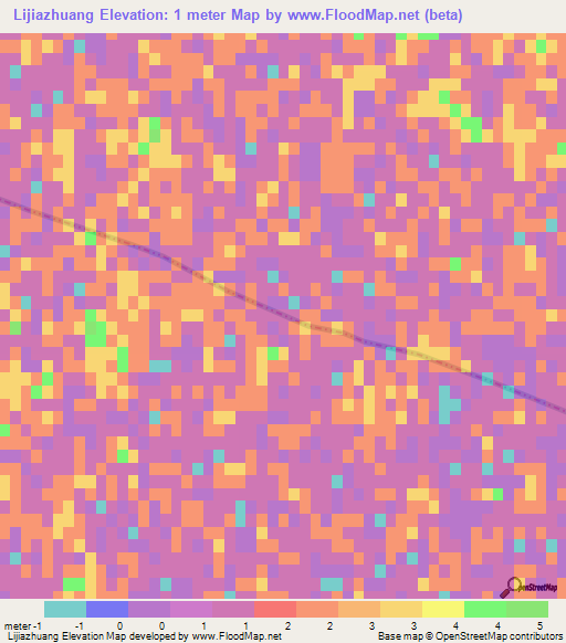 Lijiazhuang,China Elevation Map