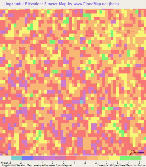 Lingzhudui,China Elevation Map