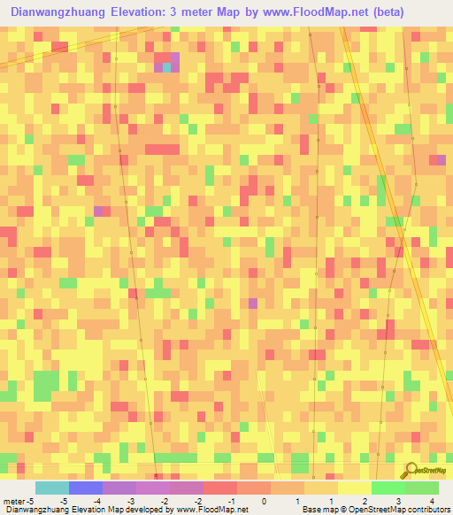 Dianwangzhuang,China Elevation Map