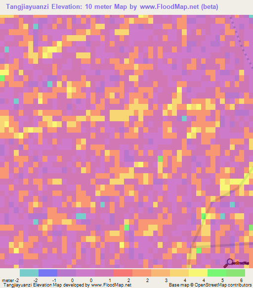 Tangjiayuanzi,China Elevation Map