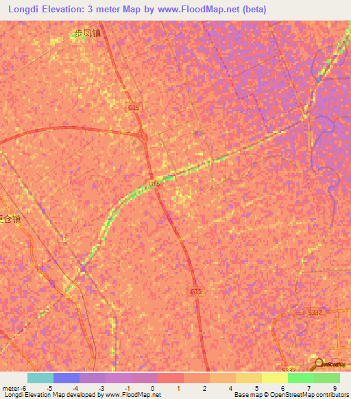 Longdi,China Elevation Map
