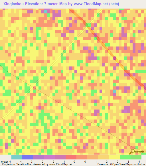 Xinqiaokou,China Elevation Map