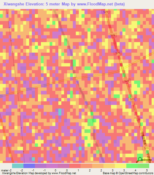 Xiwangshe,China Elevation Map