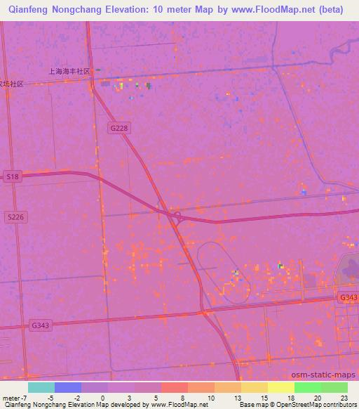Qianfeng Nongchang,China Elevation Map
