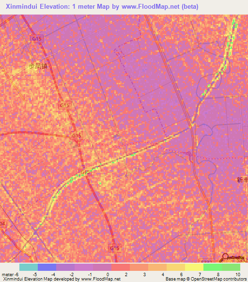 Xinmindui,China Elevation Map