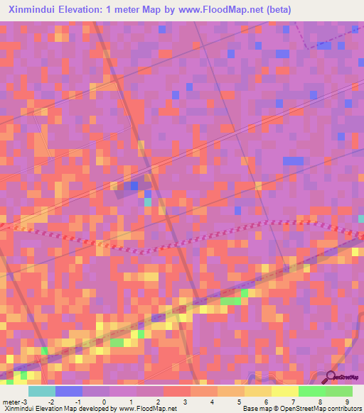 Xinmindui,China Elevation Map