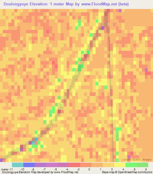 Doulongyuye,China Elevation Map