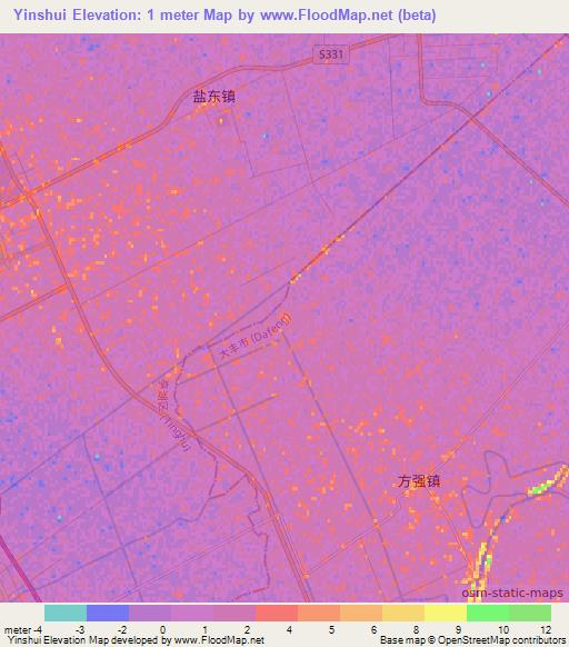 Yinshui,China Elevation Map