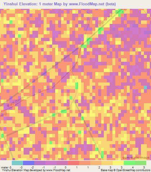 Yinshui,China Elevation Map