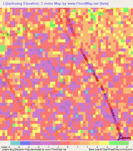 Lijiazhuang,China Elevation Map