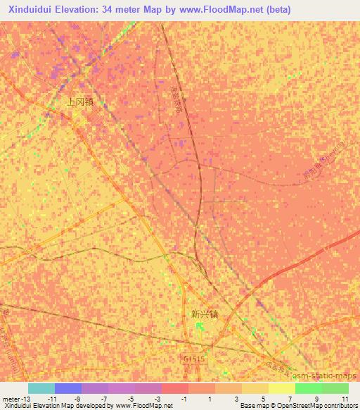 Xinduidui,China Elevation Map