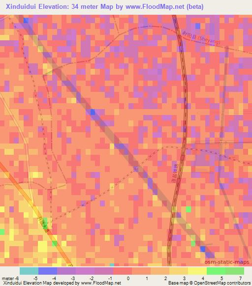 Xinduidui,China Elevation Map