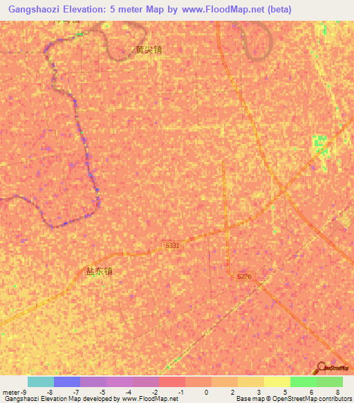 Gangshaozi,China Elevation Map