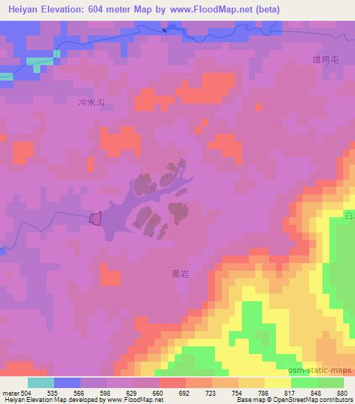 Heiyan,China Elevation Map